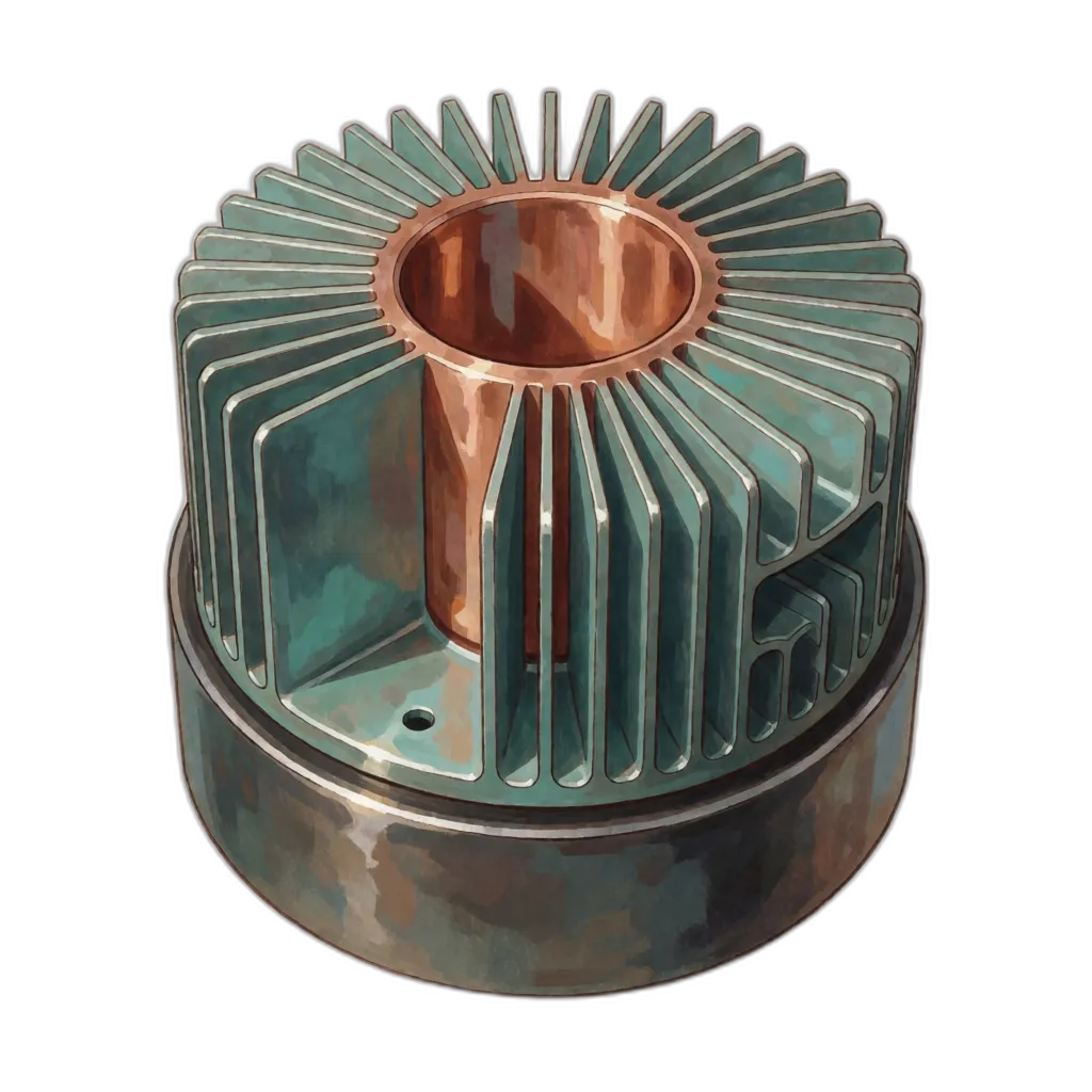 A magnetron vacuum tube with cooling fins and a magnet ring